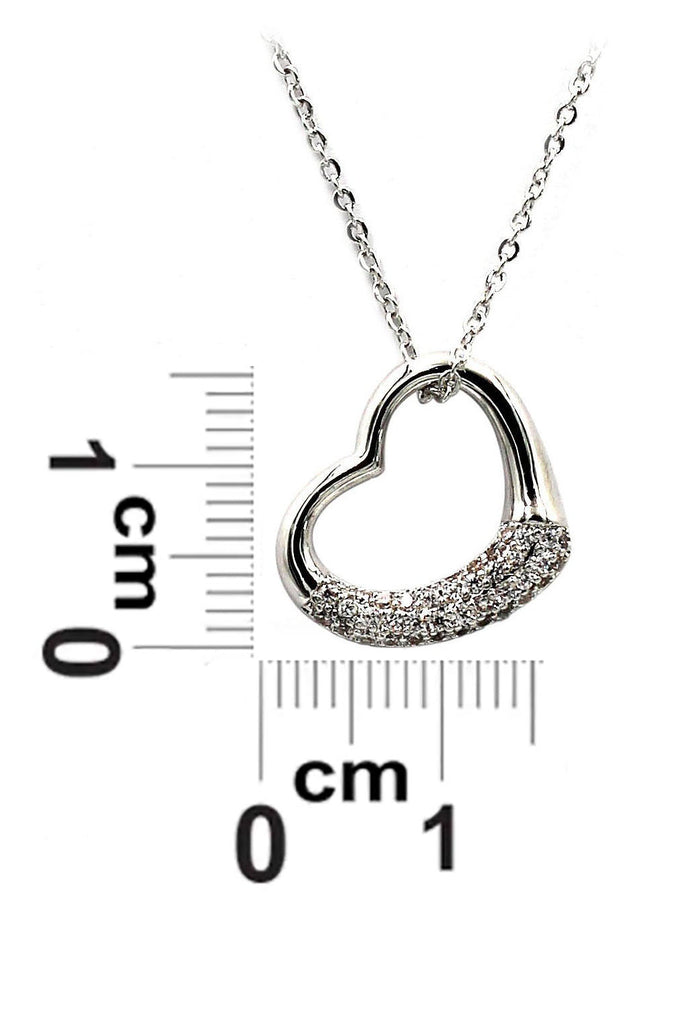 cabinet micro crystal heart necklace