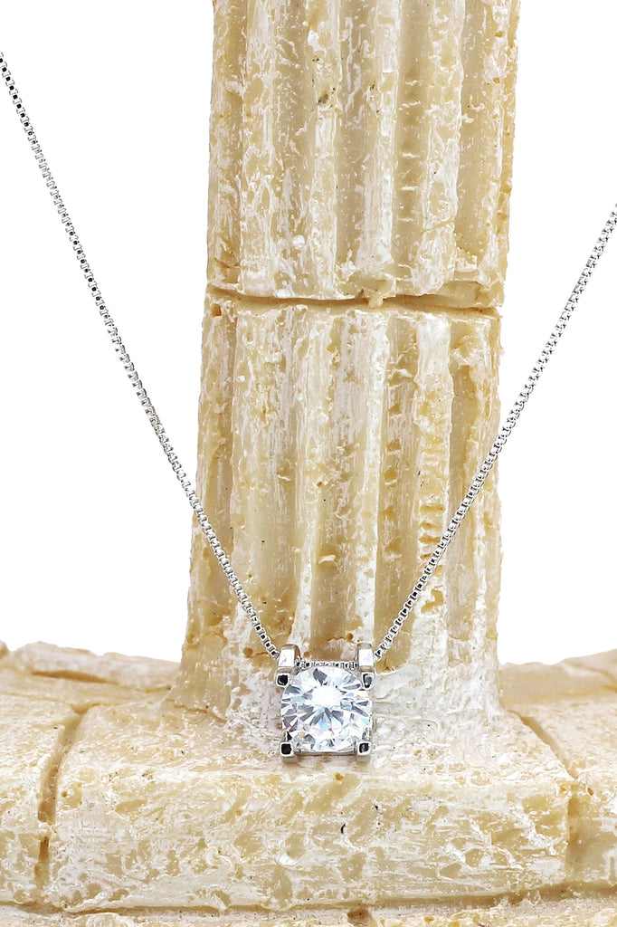 small square crystal ring necklace set