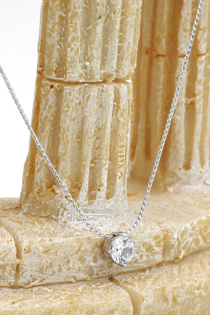 four prong crystal ring necklace set