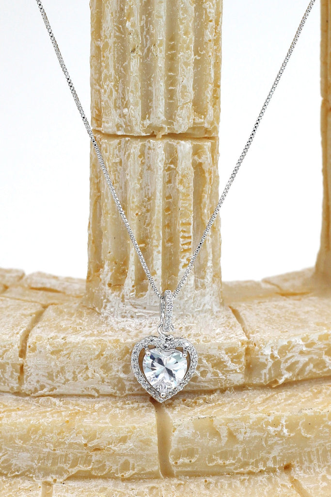 elegant cute love heart crystal earring necklace set