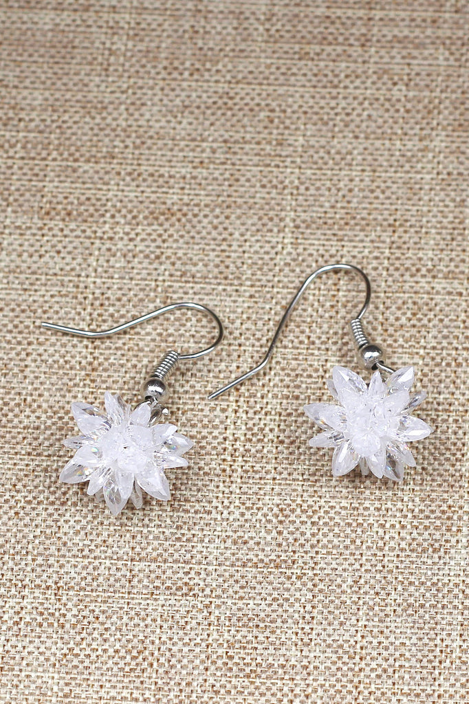 fashion snowflake silver necklace earrings set