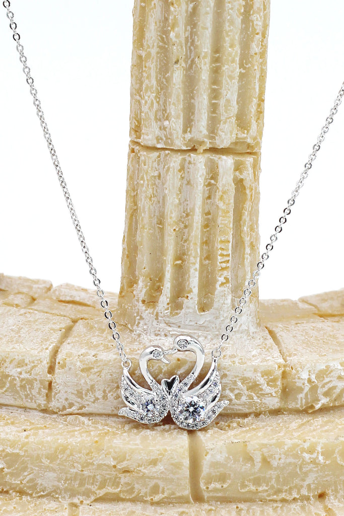 swan love crystal necklace