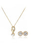 golden elegant pendant earrings necklace set