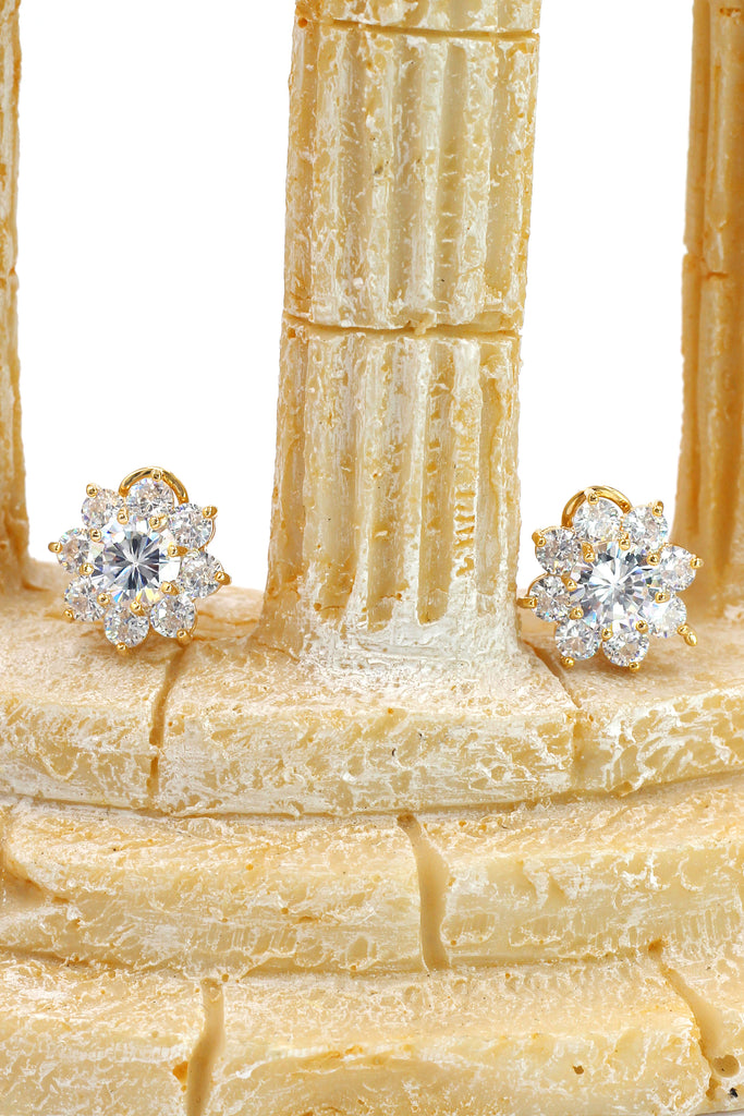 sparkling crystal flower lady earrings