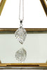 hollow crystal leaf earring necklace set