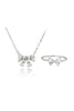Fashion bow crystal ring necklace set