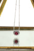 red small crystal open ring necklace set