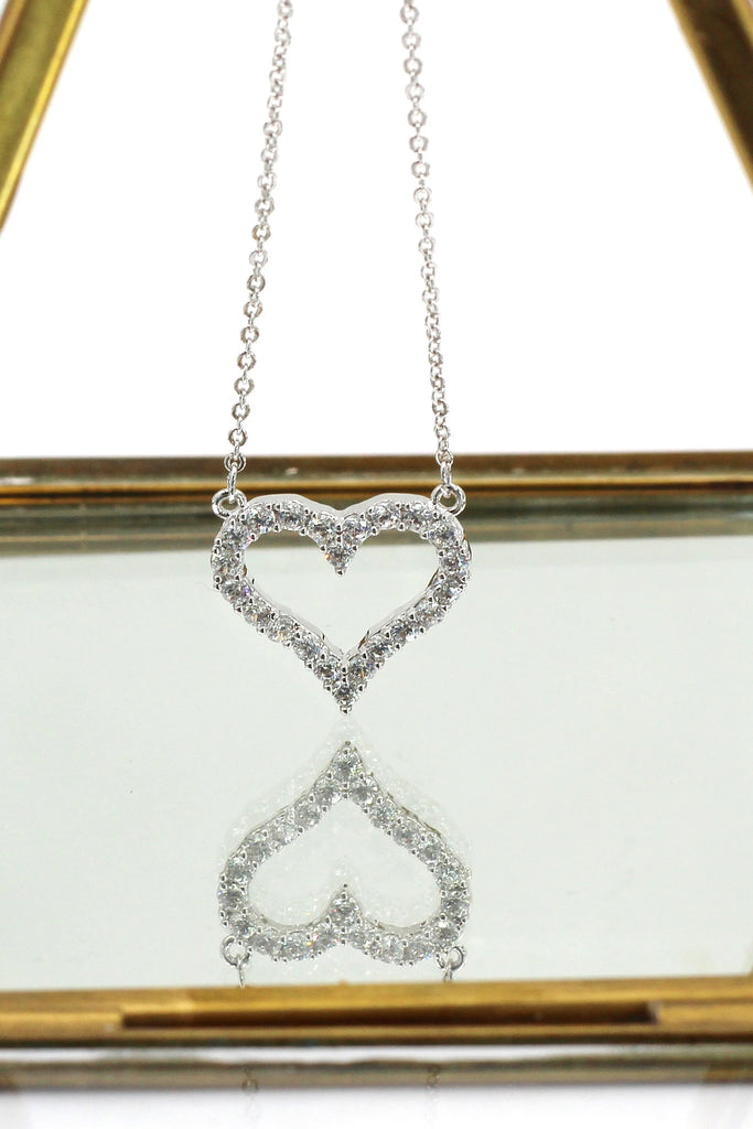 elegant heart crystal necklace earring set