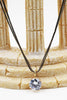 Simple large crystal black necklace