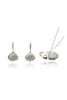 shiny shell pearl silver necklace earrings set