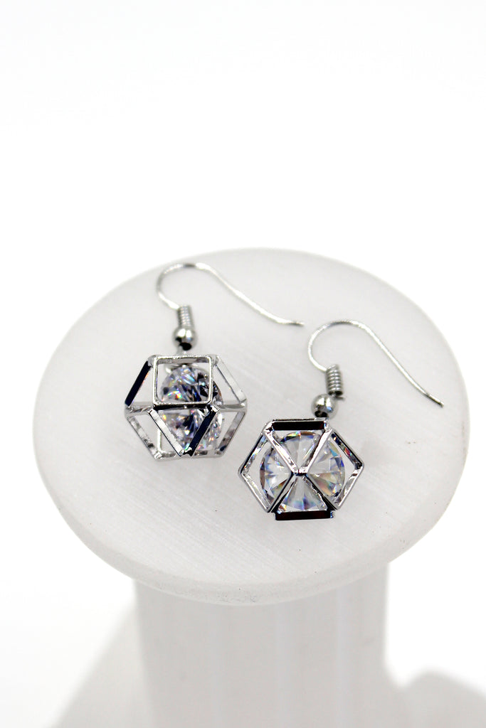 Prism short pendant earrings