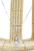 shiny four-claw crystal ring necklace set