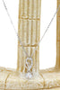 shiny four prong crystal ring necklace set