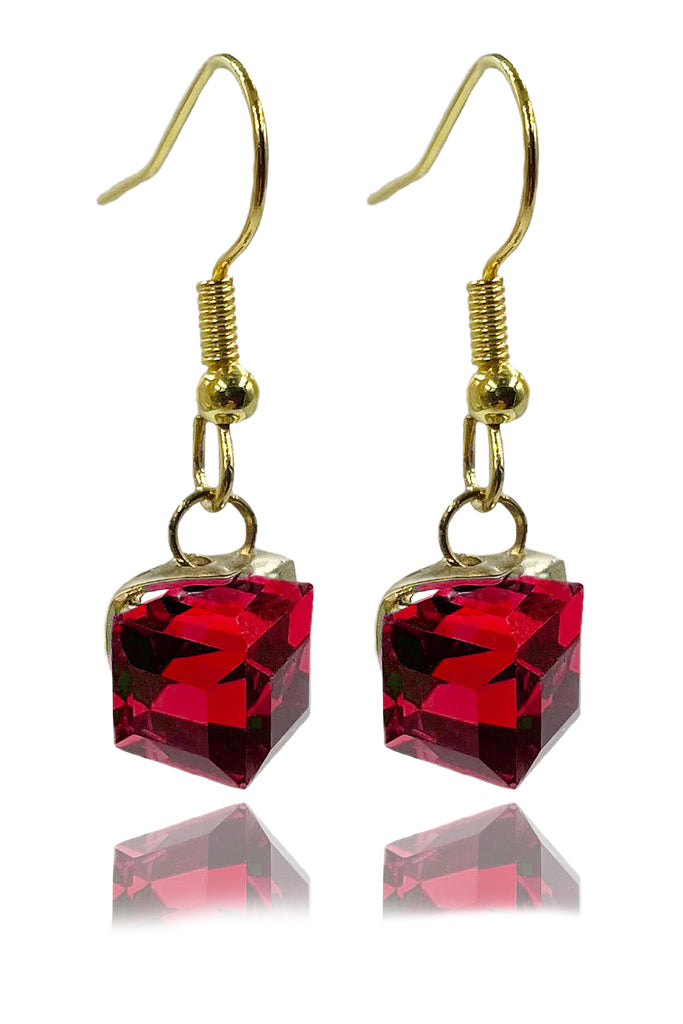 fashion colorful square crystal earrings