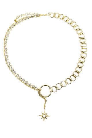 elegant golden crystal necklace