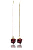 fashion color square crystal long earrings