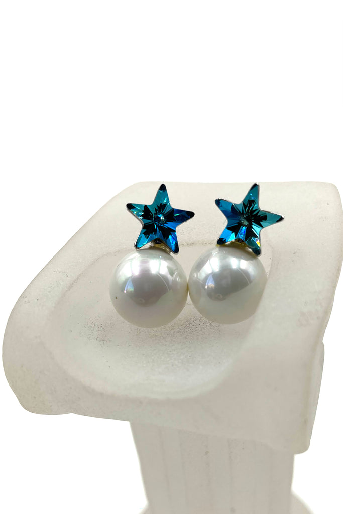 Mini cute star pearl earrings
