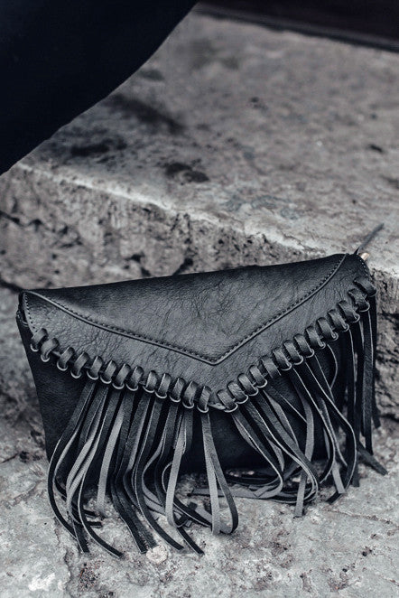 fringed suede shoulder small purse