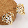 fashion triangle stud earrings necklace set