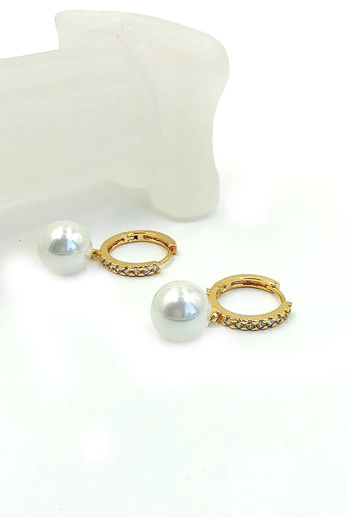 fashion pearl pendant crystal earrings
