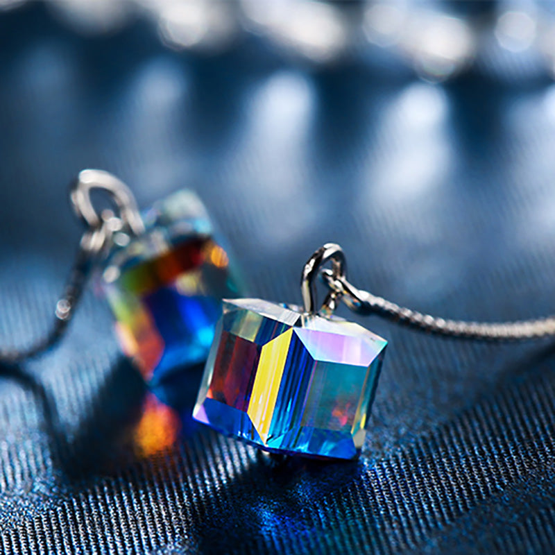 swarovski square crystal earrings