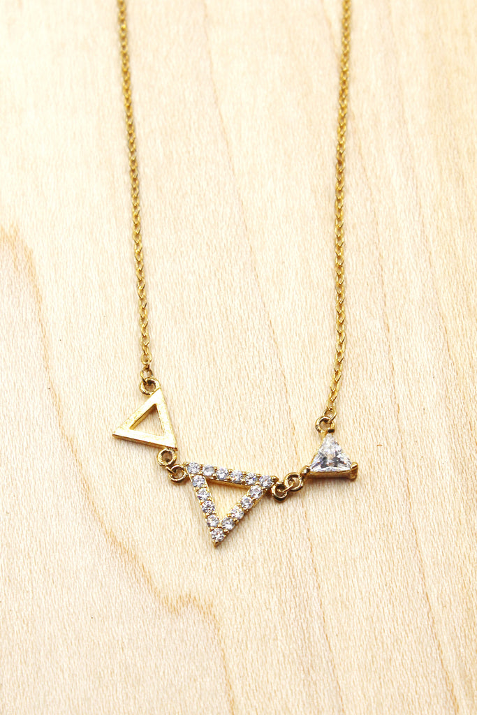 Mini triangles crystal necklace