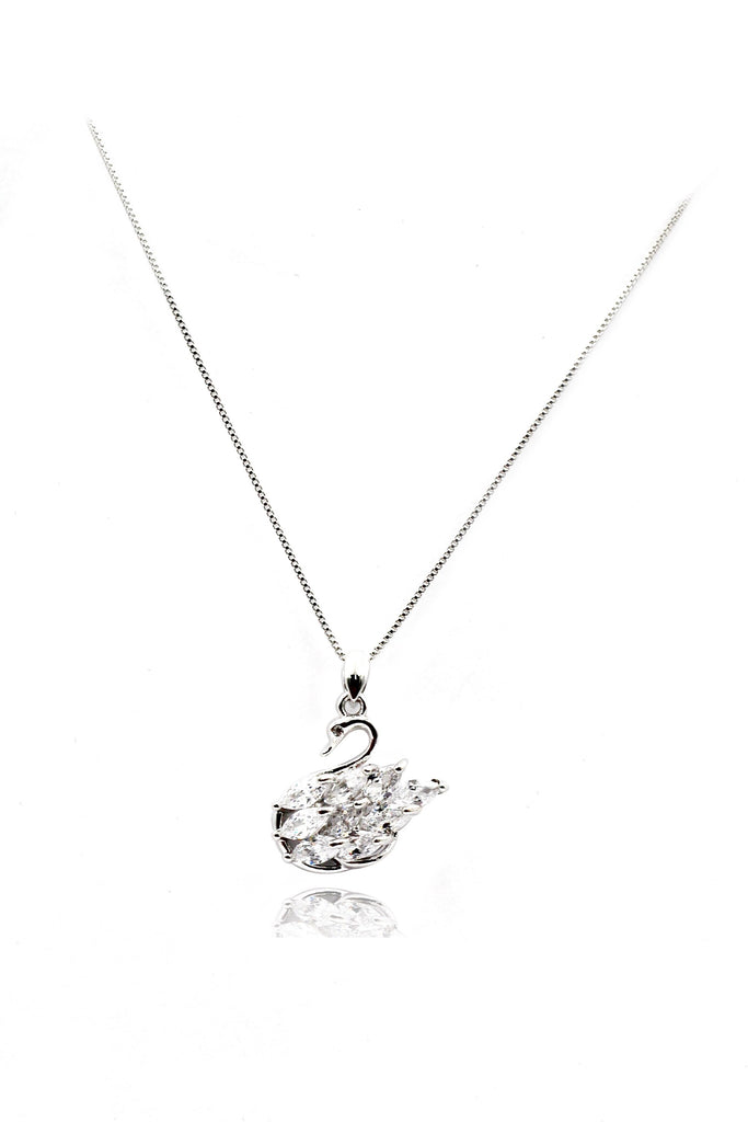 Fashion Crystal swan earrings necklace set