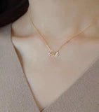 elegant mini double swan crystal necklace earrings set